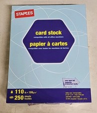 Staples Card Stock, 8 1/2" x 11", Light Blue, 250/Pack, 110 Lb