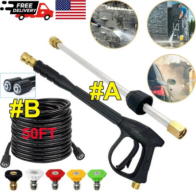 #ad 4000PSI High Pressure Car Power Washer Gun Spray Wand Lance Nozzle and Hose Kit $27.99