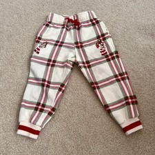 Disney Chip and Dale Plaid Christmas Pants Holiday Joggers Kids Size 3 Unisex