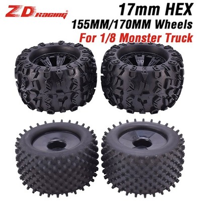 2pcs ZD Racing 155/170mm HEX Wheels Tires for 1/8 Truggy Monster Redcat Hsp HPI