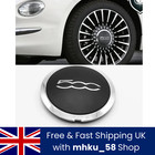 For Fiat 500 Alloy Wheel Cover Centre Cap Black And Chrome Silver 133mm 51884863