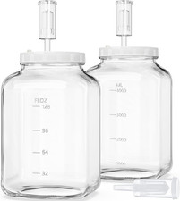 1.5 Gallon Large Fermentation Jars with 2 Airtight Lids and 3 Airlocks, Wide Mou