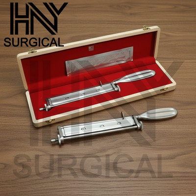 Skin Graft Knife Handle with 5 Dermatome Skin Blades and Wooden Box High Quality