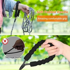 15FT Training Leash for Dogs, Nylon Rope Dog with Swivel Lockable Hook and Comfo