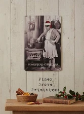 Primitive Style Homestead Christmas 1864 Decorative Tin Sign 8" x 10" New