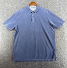 Tommy Bahama Island Zone Men  s Size Large Blue Polo Shirt Tencel Polyester