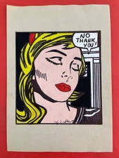 Roy Lichtenstein (Handmade) Drawing On Old Paper signed and stamped