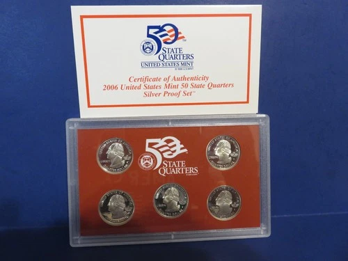 2006-S  US GOV. ISSUED "SILVER" STATE QUARTER 5 COIN PROOF SET - **122-6