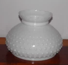 Vintage, thin milk glass, Hobnail, GWTW, Hurricane/Oil, ruffled, lamp shade. 7"F