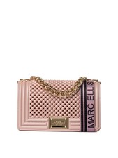 Borsa a Spalla Marc Ellis Gomma Rosa Tracolla Catena Bottone Magnetico Rosa e