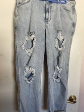 Hollister Curvy High-Rise Mom Distressed Jeans 13R/W31/L27