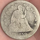 1858-O Seated Liberty Quarter Good
