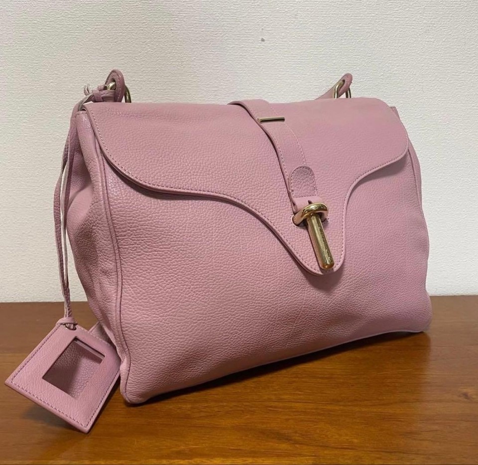 BALENCIAGA Pink Leather Handbag Shoulder Tote Bag Authentic Luxury Purse