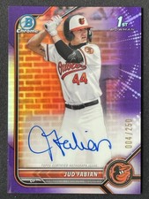Jud Fabian 2022 Topps Draft Chrome Purple Refractor Auto RC /250 #CDA-JF