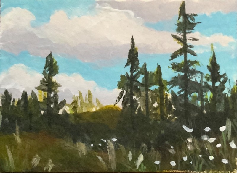 aceo original painting, landscape, sold by artist
