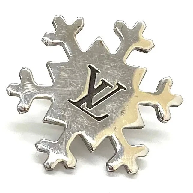 LOUIS VUITTON Broche Pin Insignia Monograma Copo de Nieve Conjunto de 3 Plástico Metal Japón Foto 3 de 4