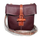 DOONEY & BOURKE Toggle Crossbody Bag Purple Plum Red Pebble Grain Leather