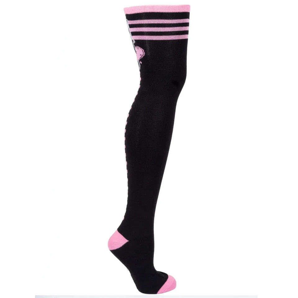 Calcetines hasta el muslo tatuaje sin corazón demasiado rápidos ropa alternativa para mujer Foto 4 de 4