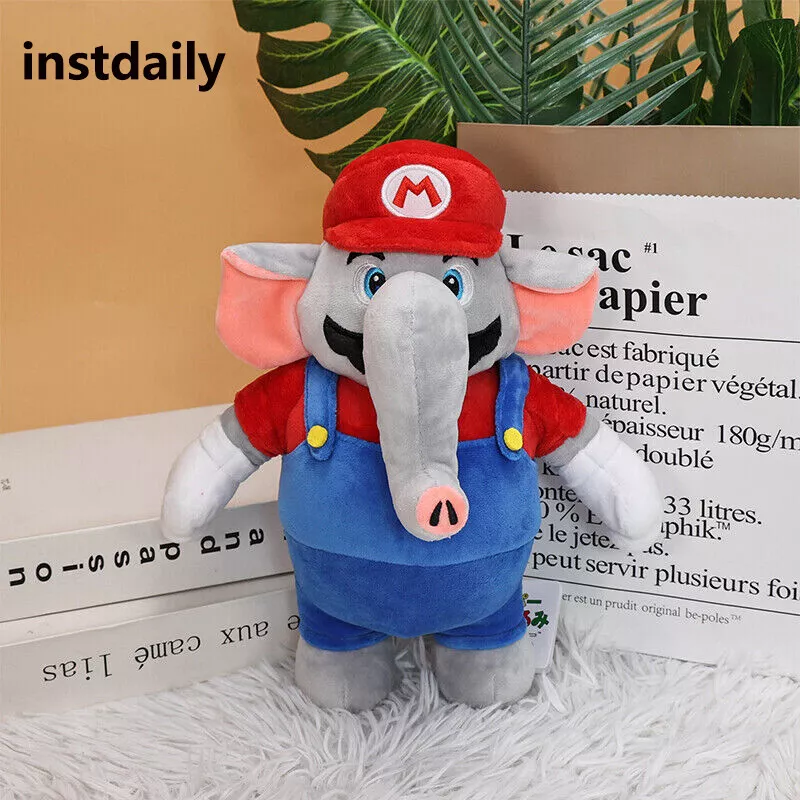 2Pcs Super Mario Bros Wonder Plush Luigi Mario Elephant 10.5 Stuffed Toys  Doll