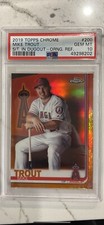 Psa10 Mike Trout 2019 Topps Chrome Orange Refractor #200 Photo Variation SSP/25