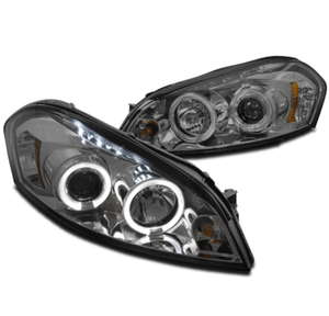 06-15 CHEVY IMPALA/06-07 MONTE CARLO HALO DRL LED PROJECTOR HEADLIGHT LAMP SMOKE 06-15 CHEVY IMPALA/06-07 MONTE CARLO HALO DRL LED PROJECTOR HEADLIGHT LAMP SMOKE