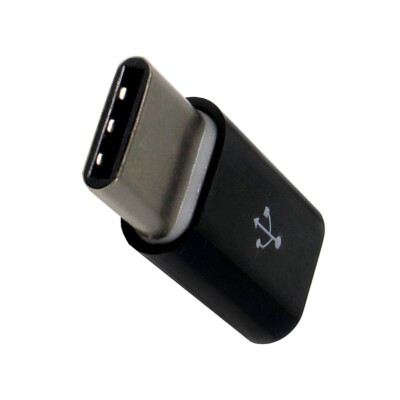 Micro USB Adapter kompatibel mit Umidigi Bison X10, USB-C auf Micro USB, schwarz