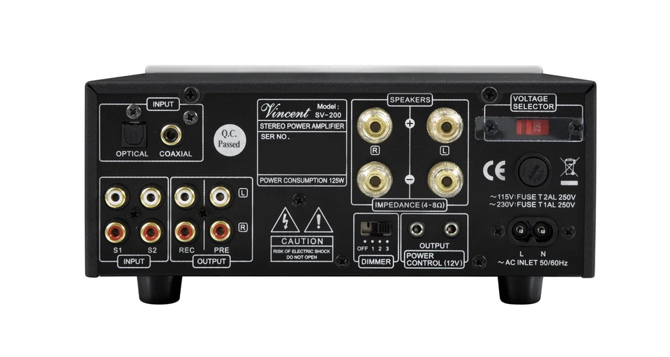 VINCENT SV-200 AMPLIFICATORE INTEGRATO IBRIDO BLACK NUOVO - Immagine 2 di 3