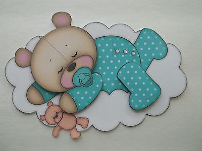 3D-U Pick-BE4 Sleeping Bear Cloud Pillow Moon Star Scrapbook Card Embellishment