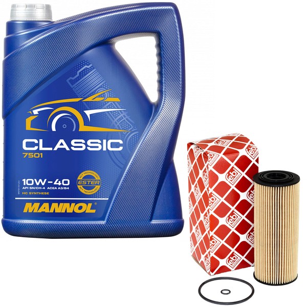MotoröL Set 10W-40 5 Liter + ÖLfilter 22544 FüR Audi A3 Seat Skoda VW Caddy II-image