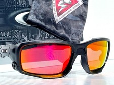 NEW Oakley BALLISTIC SHOCKTUBE Matte Black POLARIZED Galaxy Ruby Sunglass 9329
