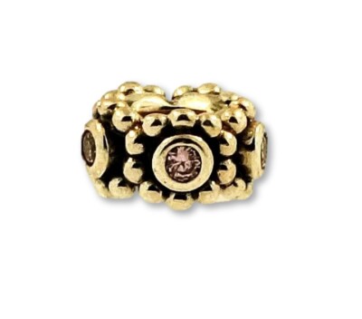 Original PANDORA Sterling Silber Rosa Swarovski Charm (5mm breit)