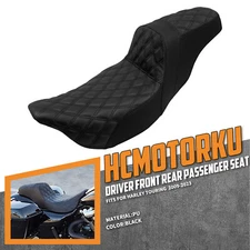 Black Driver & Passenger Seat 2-Up For Harley Touring Road King Glide 2009-2023