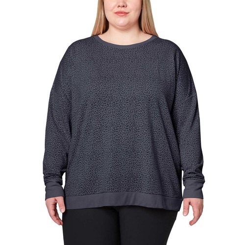 Neu mit Etikett Mondetta Sweatshirt Leopardenmuster weich feuchtigkeitsableitend lockere Passform Oberteil S-3X - Bild 10 von 17