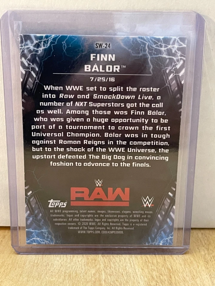 2020 Topps Chrome WWE Shocking Wins Card #SW24 Finn Balor Refractor - Image 2 of 2