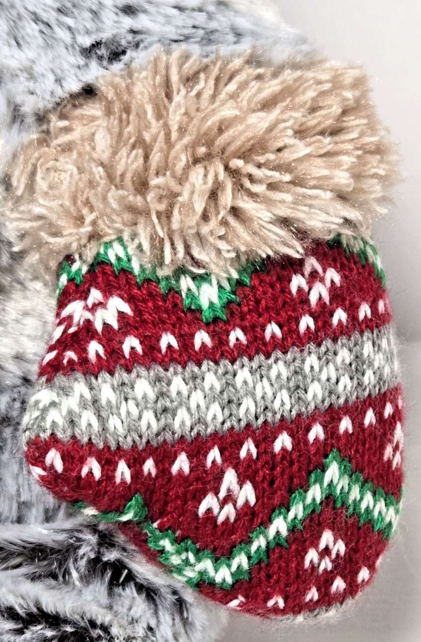 Hugfun International Gray Teddy Bear Plush With Scarf and Mittens Soft Lovey 17”