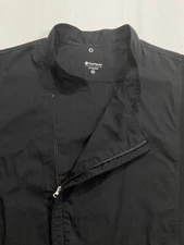 Men's Size 5XL Chef Coat Chef Works Zip Front Cool Vent Side Panels Black EUC