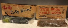 Vintage NOS Reds 6" Curly Worms & Little River Curly Worms
