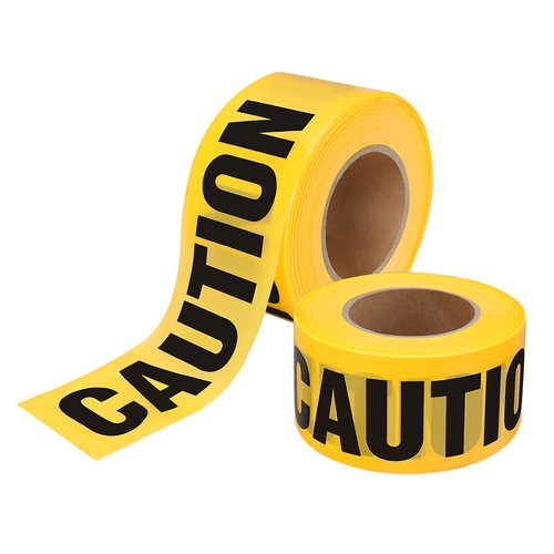 SafetyPro 2Pack 3 in X 1000 ft Caution Tape Roll Yellow Warning Safety Tape Roll - Picture 2 of 12