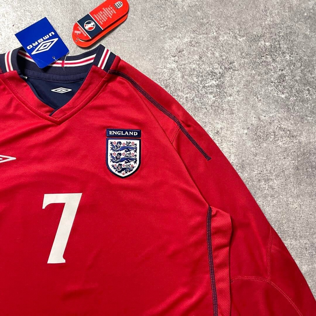 Beckham England Away 2001 2003 L/S Jersey 7 L Vintage BNWT Beckham England Away 2001 2003 L/S Jersey 7 L Vintage BNWT