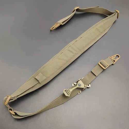 Ferro Slingster Weapon Sling Tan with Hardware Adjustable Shoulder Strap Buckle - Picture 13 of 34