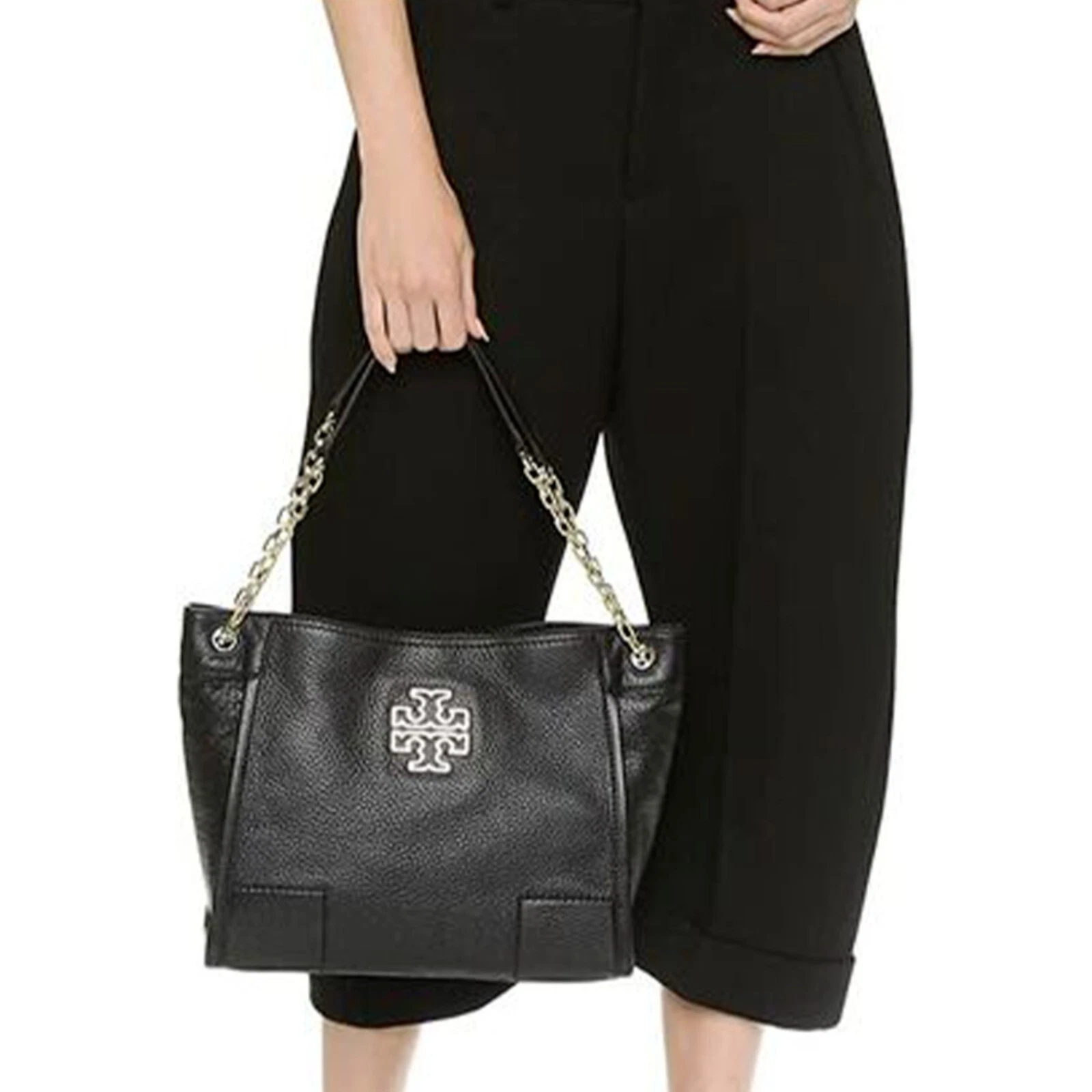 Borsa tote Tory Burch piccola in pelle Britten nera borsa a tracolla borsa nuova