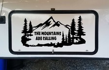The Mountains Are Calling Vinyl Decal V5 | RV Camper Graphics Scene | Die Cut