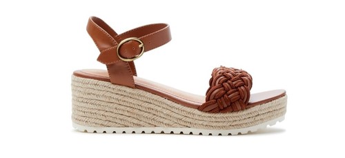 Time and Tru Women's Braided Wedge Sandals Cognac Size 9 NEW. - Picture 5 of 5