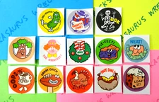 Trend Retro Lot Of 13 Scratch & Sniff Stickers Pickle Pie Cocoa Hot Dog Cherry