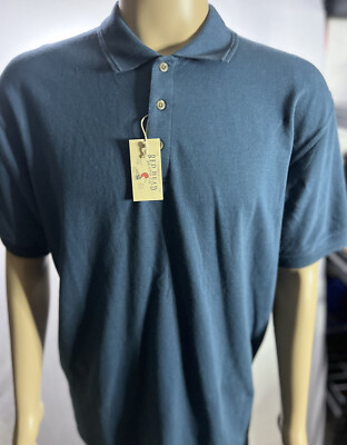 NEW Red Head Brand Polo Shirt Mens XL Blue Teal 3 Button Short Sleeve Cotton