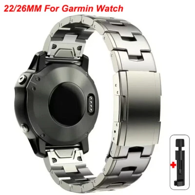 Luxury Titanium Alloy Watch Band Strap For Garmin Fenix7 7X 6 6X 5X Pro Plus GPS