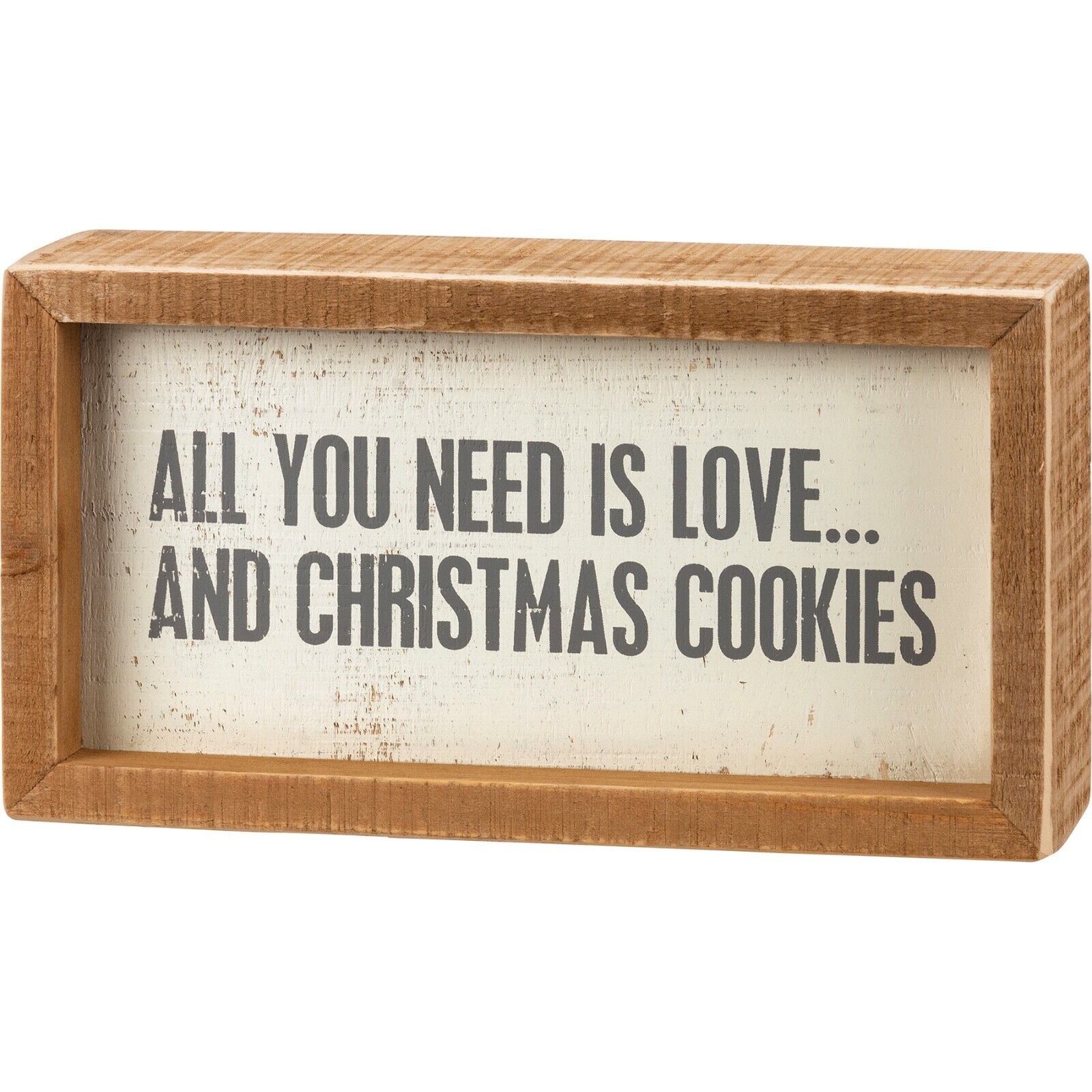 Primitives By Kathy Holiday Inset Box Sign All You Need Is Love Christmas Cookie