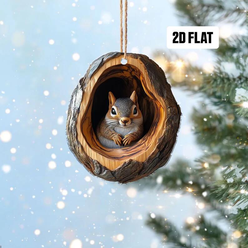 Squirrel Christmas Ornament  Squirrel Ornament  Gift for Squirrel Lover
