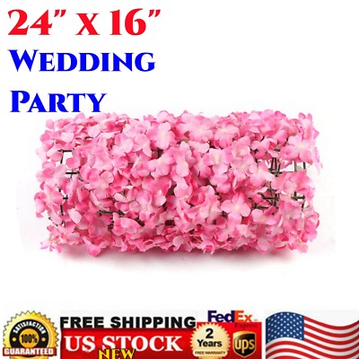 20x Flower Wall Panel 24'' x 16'' Silk Artificial Floral Decor for Wedding & Party
