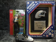  carolina panthers fine pewter die hard fan plack/light -up fan/1 key chain